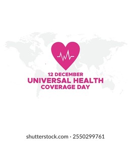 Dia da Cobertura Universal da Saúde, 12 de dezembro, comemoração nacional do Dia da Cobertura Universal da Saúde. design plano. design do folheto. ilustração plana. 