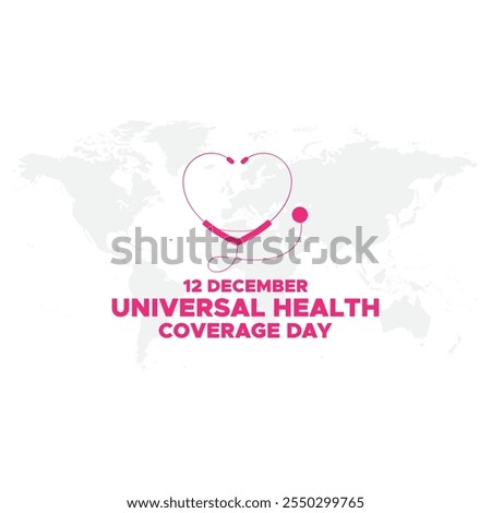Universal Health Coverage Day, 12 December, national Universal Health Coverage Day celebration. flat design. flyer design.flat illustration. 