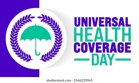 Fondo del día de la cobertura sanitaria universal, Plantilla de diseño de Anuncios o carteles. observada cada año en diciembre. Concepto de Festiva. Uso a cualquier Plantilla, tarjeta, cartel, cartel, Plantilla.