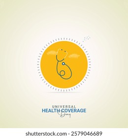 Universal Health Coverage Day, Health Coverage day Design for social media post. 3D Illustration.