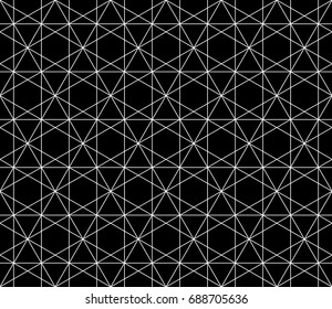 Universal high quality seamless geometric pattern with editable weight of stroke, clipping mask. Abstract black and white vector background in classical style