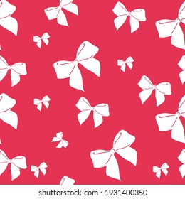 
A universal holiday pattern. Beautiful bows on a red background.