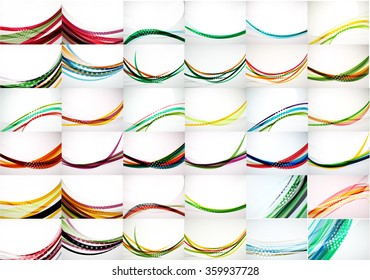 Gran mega conjunto universal de fondos abstractos, ondas, líneas y conceptos de movimiento