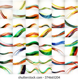 Universal huge mega set of abstract backgrounds, waves, lines and motion flowing concepts