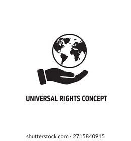 Universal Human Rights Concept Globe in Hand Global Rights Vector