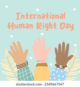 Universal human rights design illustration. Suitable for flat design graphic illustration for campaign, social media ads, flyer design, flat illustration, banner, template, poster, etc