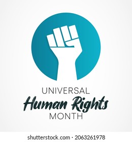 Universal Human Rights month is observed every year in December, a time for people around the world to join together and stand up for the rights and dignity of all individuals. vector illustration