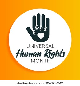 Universal Human Rights month is observed every year in December, a time for people around the world to join together and stand up for the rights and dignity of all individuals. vector illustration