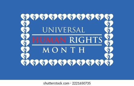 Universal Human Rights month observed each year during DecemberVector illustration