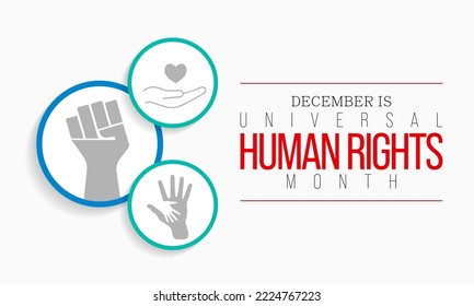 Universal Human Rights month is observed every year in December, a time for people around the world to join together and stand up for the rights and dignity of all individuals. vector illustration