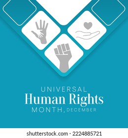 Universal Human Rights month is observed every year in December, a time for people around the world to join together and stand up for the rights and dignity of all individuals. vector illustration