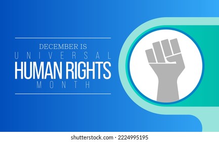 Universal Human Rights month is observed every year in December, a time for people around the world to join together and stand up for the rights and dignity of all individuals. vector illustration