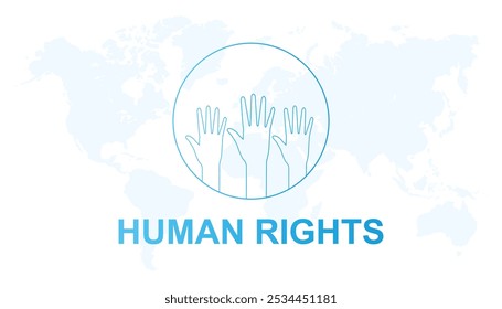 O Mês Universal dos Direitos Humanos é observado todos os anos em dezembro. Conceito de conscientização de pessoas. plano de fundo, cartaz, modelo de banner Design de ilustração vetorial.