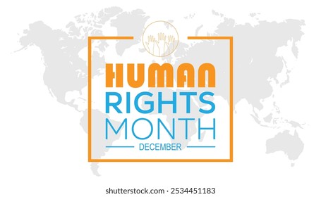 El Mes Universal de los Derechos Humanos se celebra cada año en diciembre. Personas Concepto de conciencia. fondo, cartel, diseño de Ilustración vectorial de Plantilla de Anuncio.