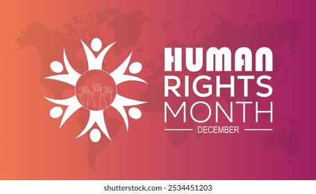 Universal Human Rights Month is observed every year on December. People Awareness concept. background, placard, banner template Vector illustration design.