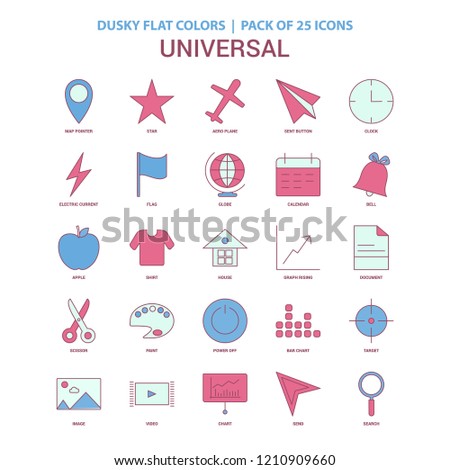 Universal icon Dusky Flat color - Vintage 25 Icon Pack