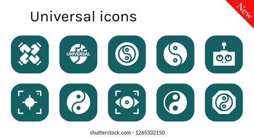  universal icon set. 10 filled universal icons. Simple modern icons about  - United, Universal, Yin yang, Remote control, Focus