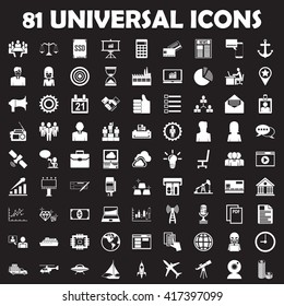 Universal icon set. 81 icons