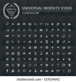 Universal icon set, clean vector