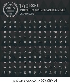 Universal icon set, clean vector
