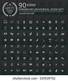 Universal icon set, clean vector