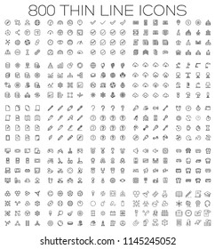 Universal  icon set. Collection of high quality black outline logo for web site design and mobile apps. Vector illustration on a white background.