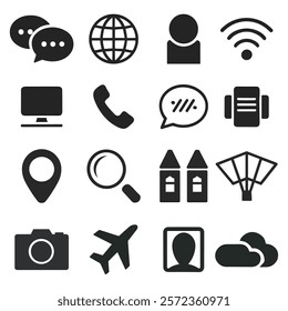 Universal Icon Set. communication graphic symbols