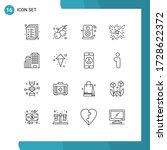 Universal Icon Symbols Group of 16 Modern Outlines of hotel; fireworks; speaker; firework; wifi Editable Vector Design Elements
