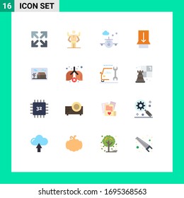 Universal Icon Symbols Group of 16 Modern Flat Colors of real; house; holiday; estate; slide Editable Pack of Creative Vector Design Elements
