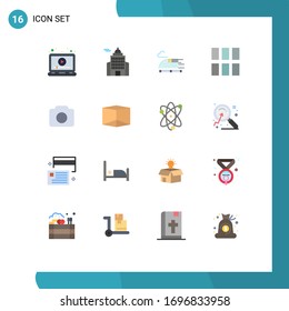 Universal Icon Symbols Group of 16 Modern Flat Colors of image; layout; museum; image; editing Editable Pack of Creative Vector Design Elements