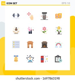 Universal Icon Symbols Group of 16 Modern Flat Colors of fund; specker; tube; wedding; love wedding Editable Pack of Creative Vector Design Elements
