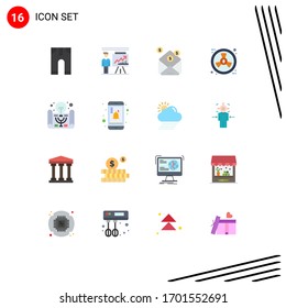 Universal Icon Symbols Group of 16 Modern Flat Colors of active learning; radiation; report; ecology; message Editable Pack of Creative Vector Design Elements