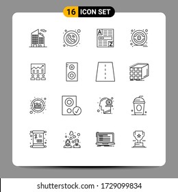 Universal Icon Symbols Group of 16 Modern Outlines of chart; arrow; browser; team; money Editable Vector Design Elements