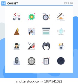 Universal Icon Symbols Group of 16 Modern Flat Colors of cap; ball; settings; baseball; planetary Editable Pack of Creative Vector Design Elements