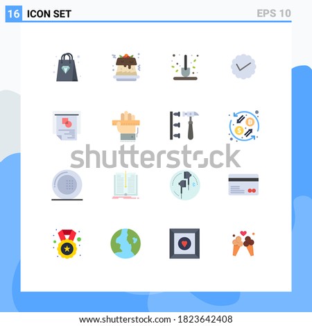 Universal Icon Symbols Group of 16 Modern Flat Colors of layout; twitter; gardening; social; media Editable Pack of Creative Vector Design Elements