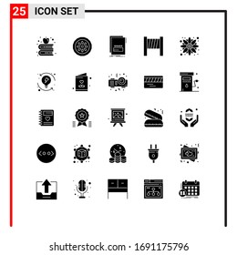 Universal Icon Symbols Group of 25 Modern Solid Glyphs of sunflower; autumn; fraud; tools; script Editable Vector Design Elements