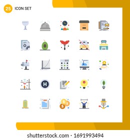 Universal Icon Symbols Group of 25 Modern Flat Colors of presentation; identity; office; company; documents Editable Vector Design Elements