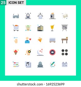 Universal Icon Symbols Group of 25 Modern Flat Colors of mail; shawarma; moon; fast food; summer Editable Vector Design Elements