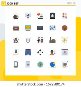 Universal Icon Symbols Group of 25 Modern Flat Colors of analytics; food; analysis; drink; bag Editable Vector Design Elements