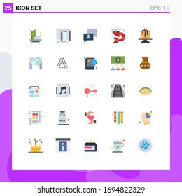 Universal Icon Symbols Group of 25 Modern Flat Colors of baking; sea; tools; food; user Editable Vector Design Elements