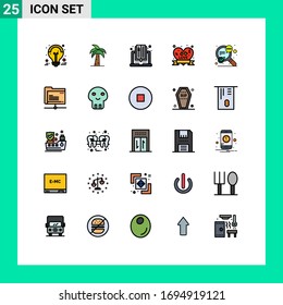 Universal Icon Symbols Group of 25 Modern Filled line Flat Colors of insignia; reading; indian; online; book Editable Vector Design Elements