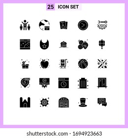 Universal Icon Symbols Group of 25 Modern Solid Glyphs of garage tools; user; id; right; arrow Editable Vector Design Elements