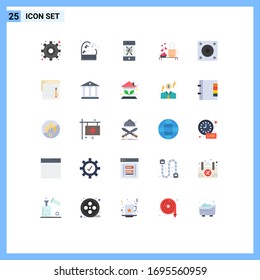 Universal Icon Symbols Group of 25 Modern Flat Colors of gadgets; wedding; bell; loving; hearts Editable Vector Design Elements