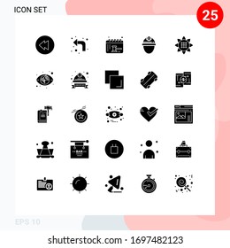 Universal Icon Symbols Group of 25 Modern Solid Glyphs of sunflower; flora; date; labour; helmet Editable Vector Design Elements