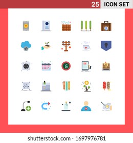 Universal Icon Symbols Group of 25 Modern Flat Colors of globe; investment; heating; business; nature Editable Vector Design Elements