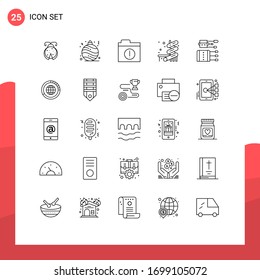 Universal Icon Symbols Group of 25 Modern Lines of spa; medicine; files; chinese; park Editable Vector Design Elements