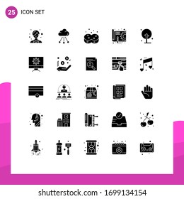 Universal Icon Symbols Group of 25 Modern Solid Glyphs of plant; farm; hygienic; gear; plan Editable Vector Design Elements