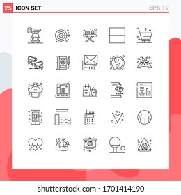 Universal Icon Symbols Group of 25 Modern Lines of camera; from; ironing stand; e; cart Editable Vector Design Elements