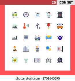 Universal Icon Symbols Group of 25 Modern Flat Colors of can; heartbeat; data; fitness; activity Editable Vector Design Elements