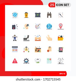 Universal Icon Symbols Group of 25 Modern Flat Colors of magic; fortress; black coffee; castle tower; castle Editable Vector Design Elements